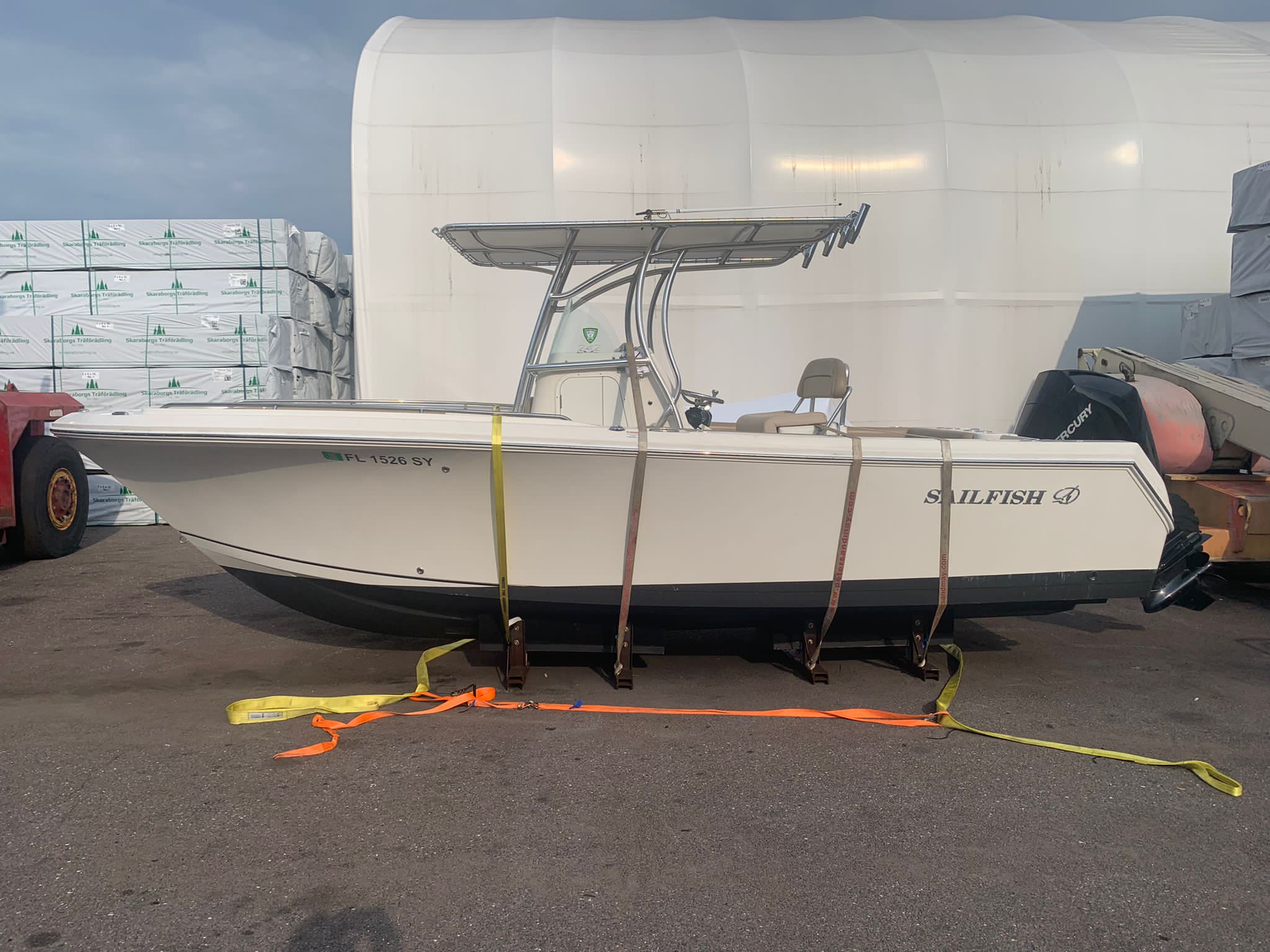 A used Sailfish center console boat placed in Bermuda through BDA Boats